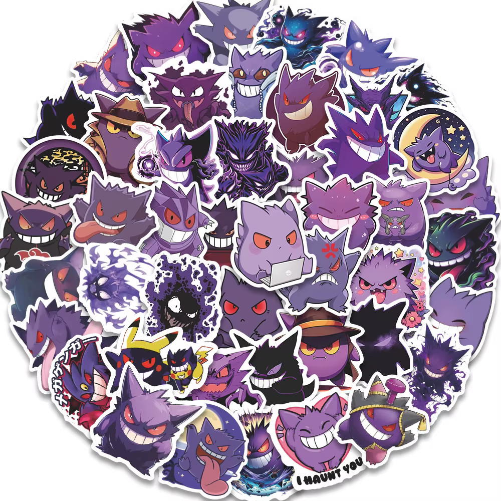 Gengar Stickers 50 Pc Pack Set Pokemon Sticker Decal Set Haunter Gastly – USA