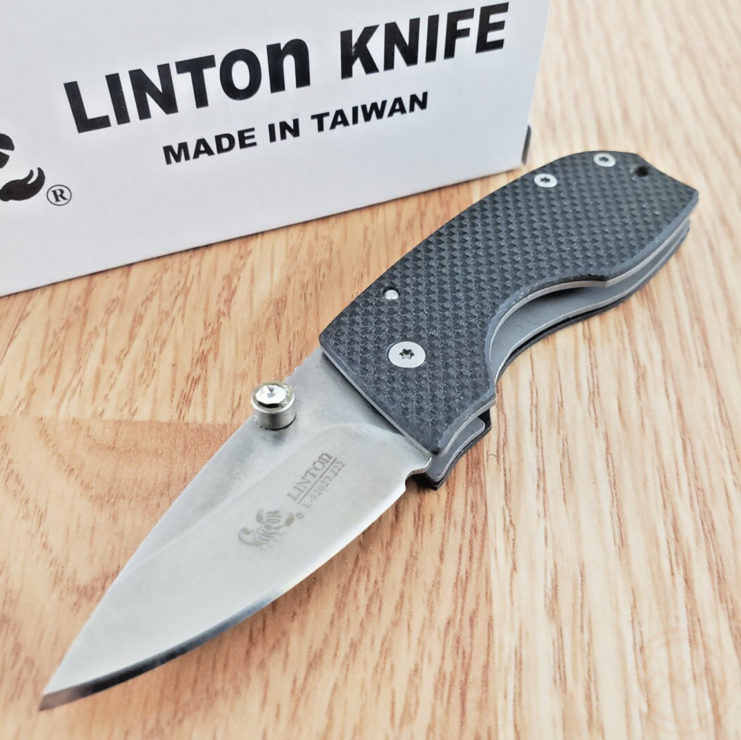 Linton Cutlery Linerlock Folding Knife 1.75″ ATS-34 Steel Blade Nylon Handle