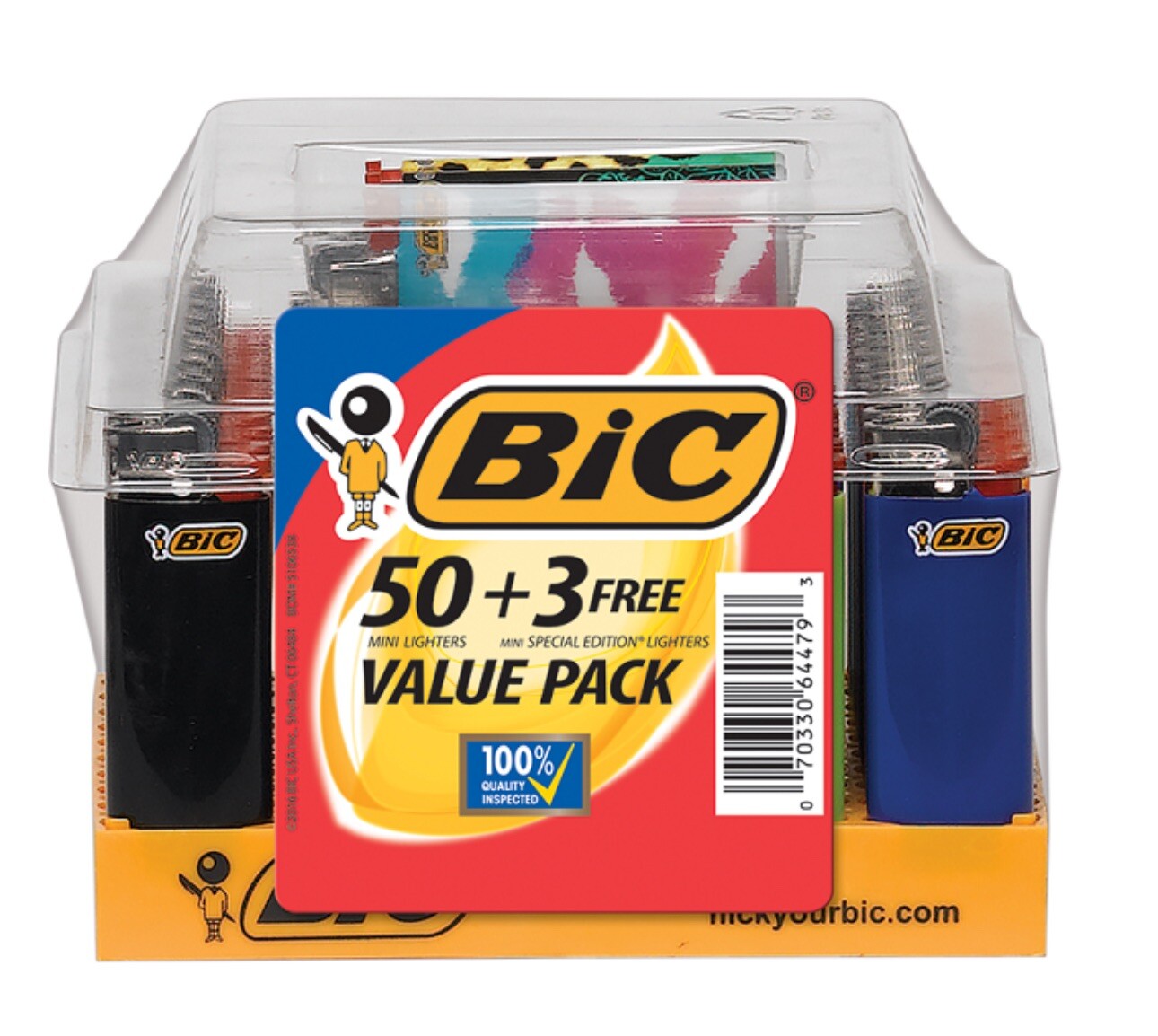 BIC Classic Lighter Assorted Colors – 50-Count