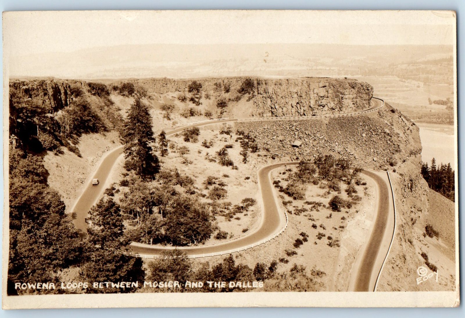 Oregon OR Postcard RPPC Photo Rowena Loops Between Mosier And The Dalles Highway