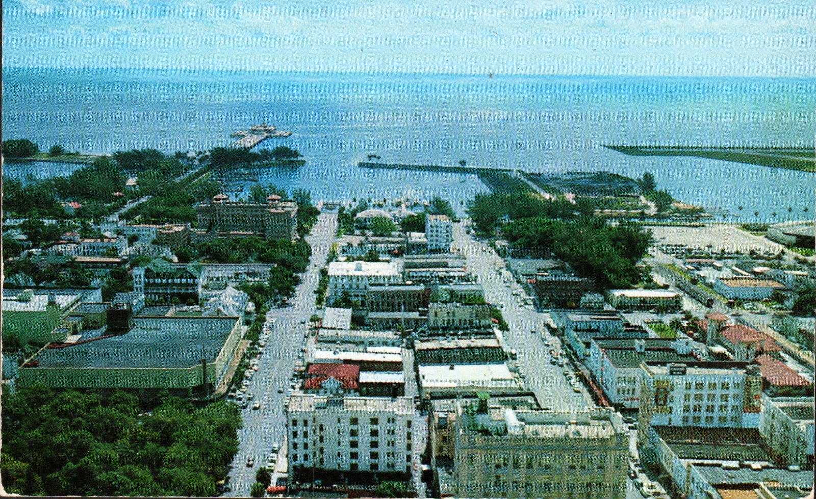 Vintage Postcard of St. Petersburg Florida Aerial View City Ocean Unposted