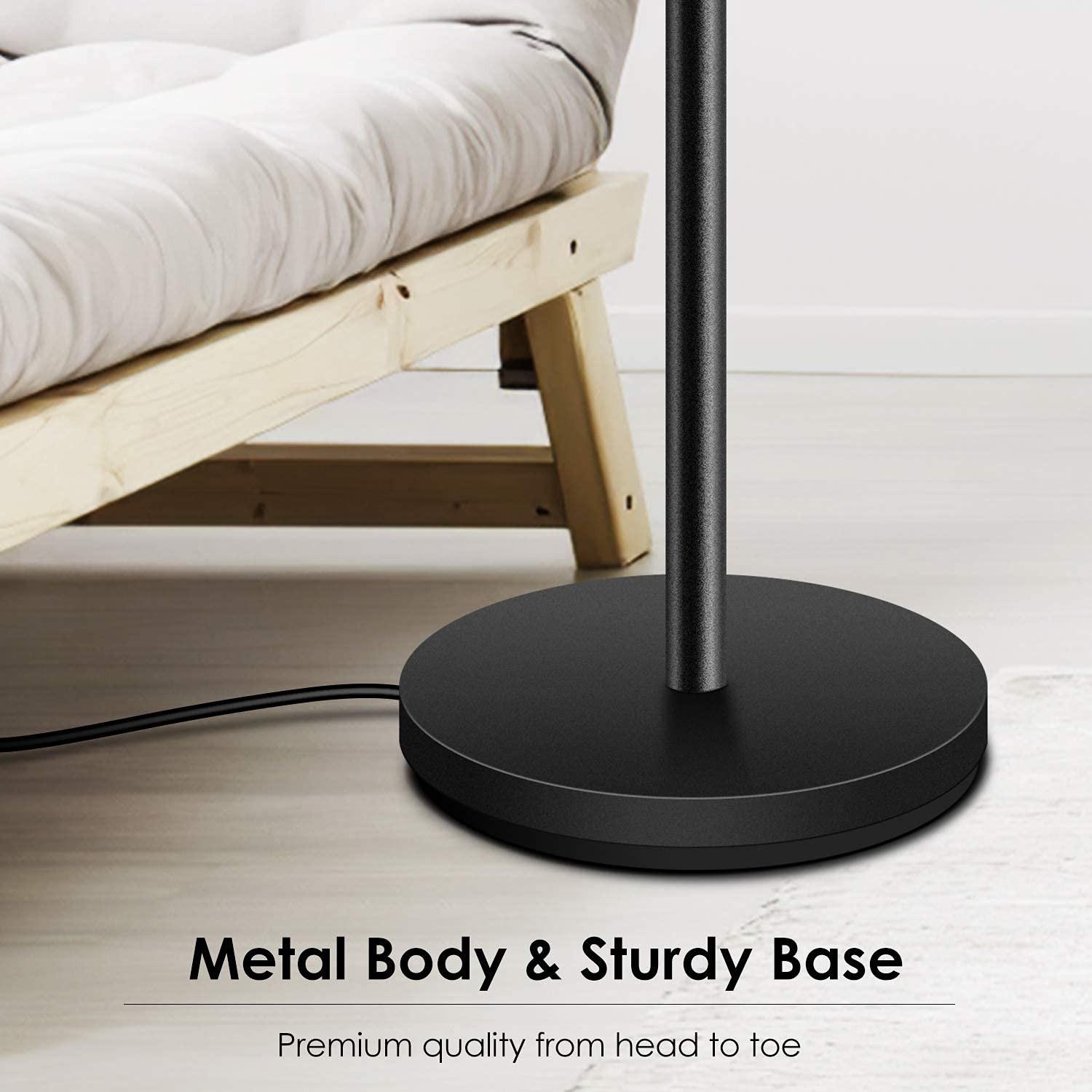 BoostArea Torchiere Floor Lamp, 30W Super Medium, Black Lamp