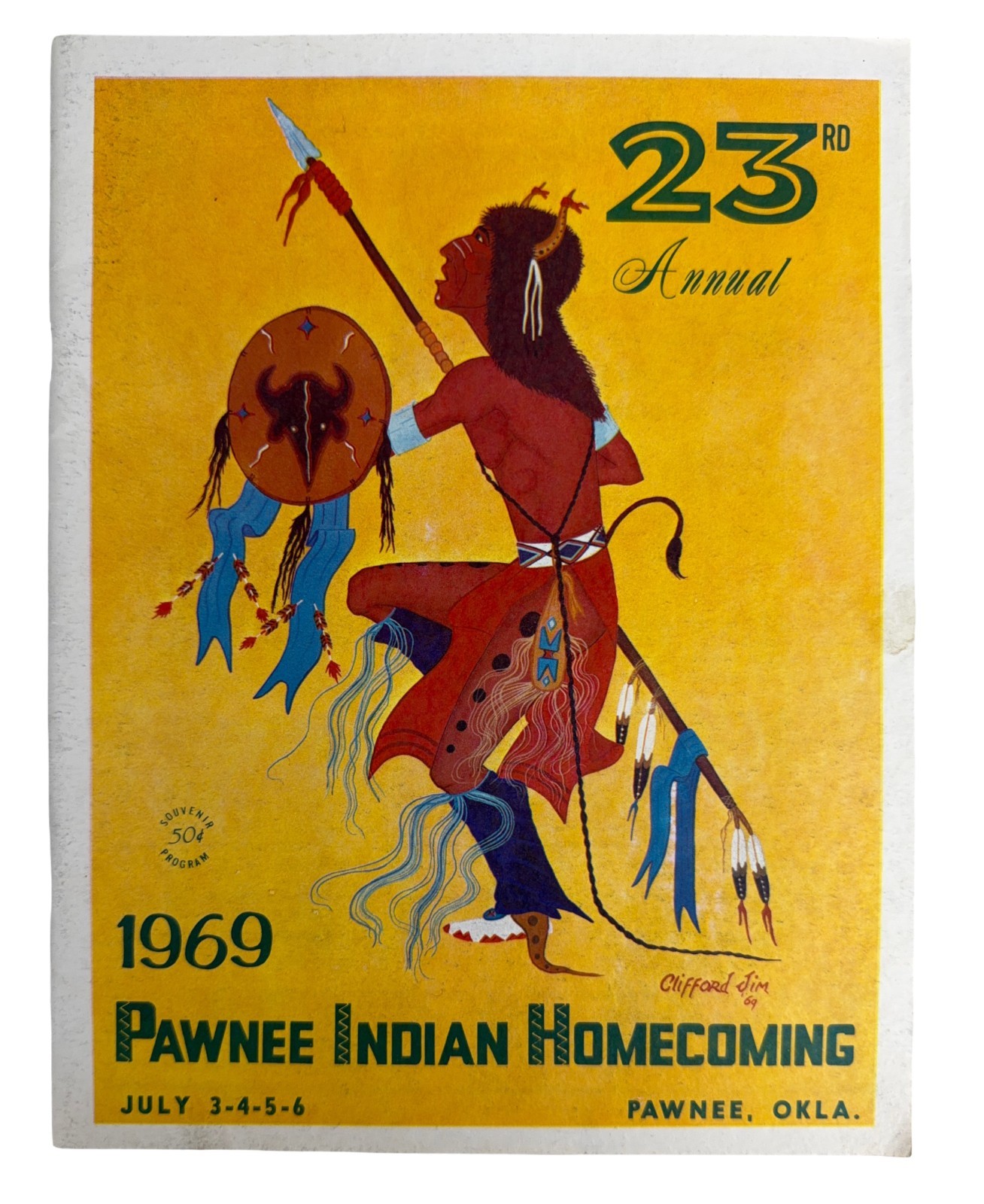 Vintage 1969 Pawnee Indian Homecoming Pow-Wow Program Many Photos with Names