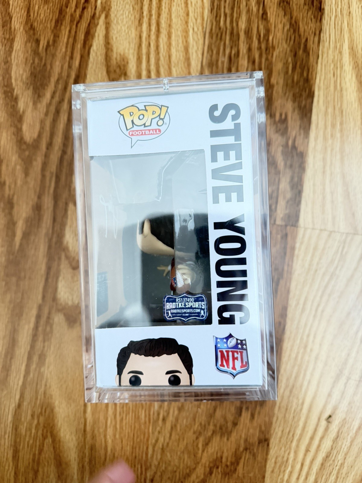 STEVE YOUNG SIGNED AUTOGRAPHED COA RADTKE #153 FUNKO POP SAN FRANCISCO 49ers