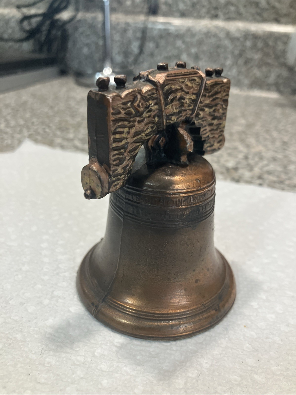 Vintage 1980-2000 U.S Liberty Bell Brass Hand Bell Tabletop Art Decor History