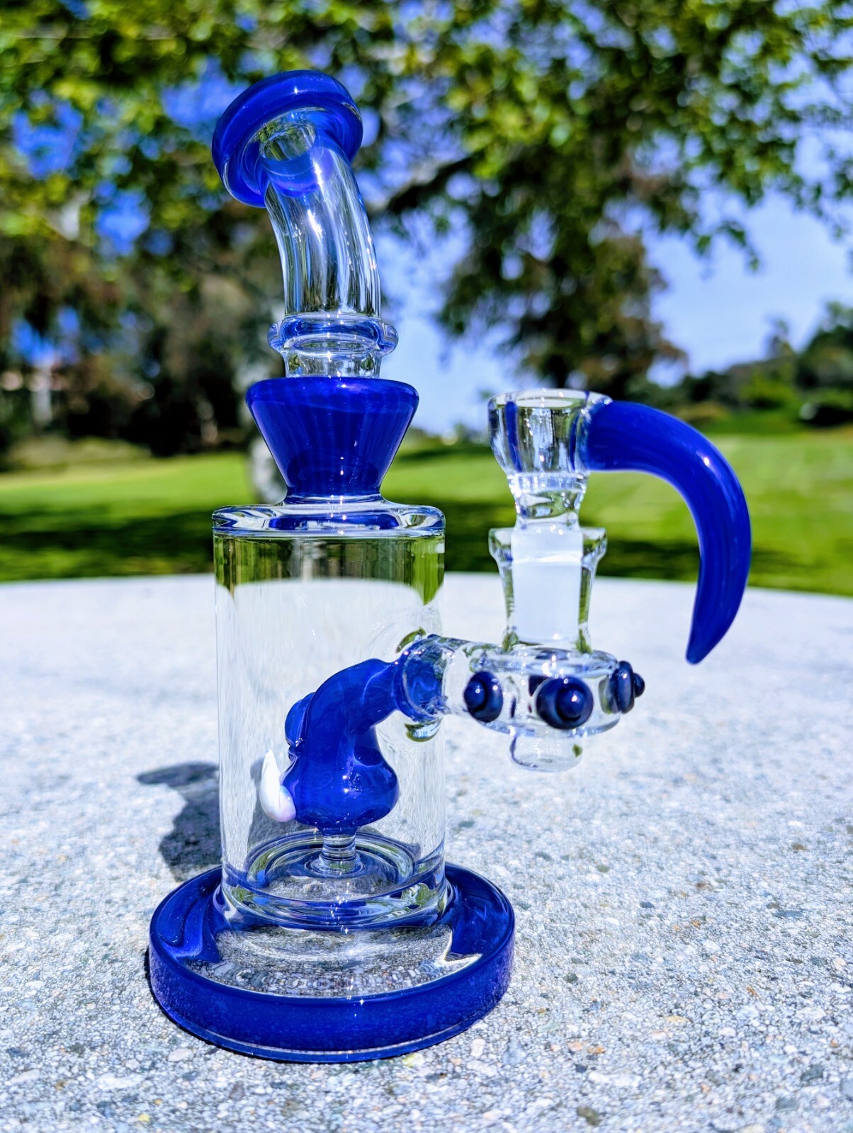 8″ Cobalt Cyclops Bong With Screen Filter Bowl Premium Quality Water Pipe Hookah