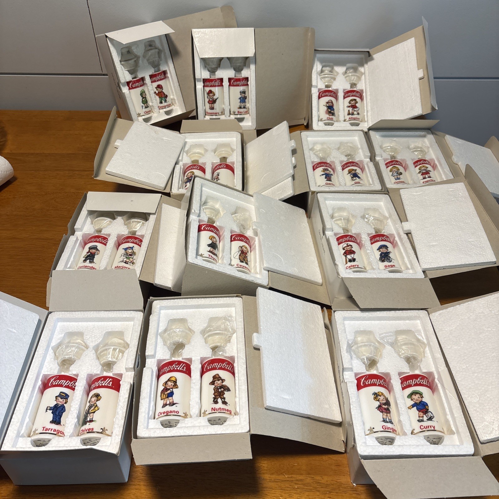 24 VTG Danbury Mint 1995 Campbell’s Soup Spice Jars New In Box