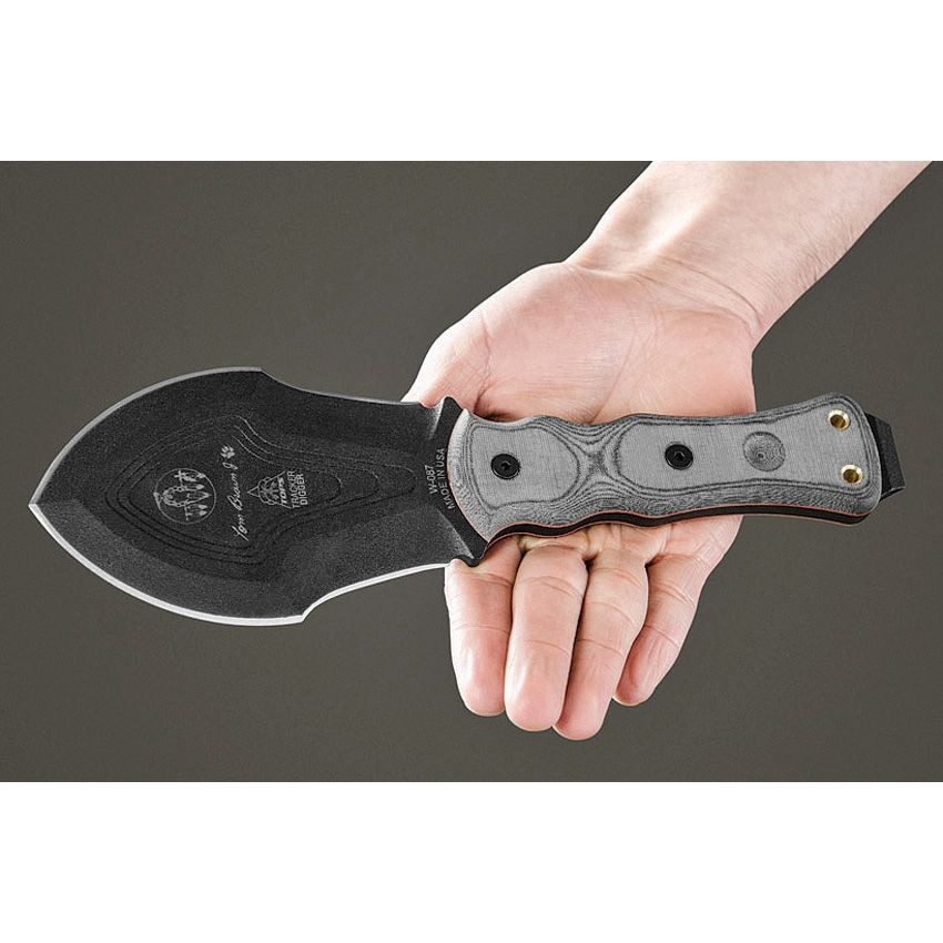 TOPS Tracker Digger Fixed Blade Knife Black 4.75 in