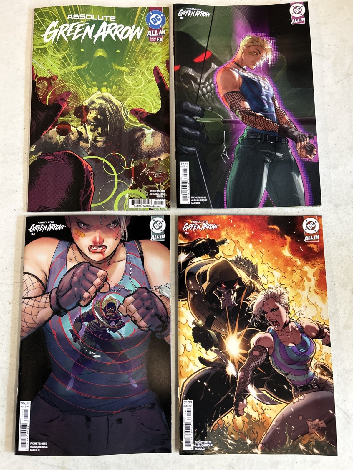 Absolute Green Arrow #2 4 Book Lot / Set – Main Cover A + Variant B C D
