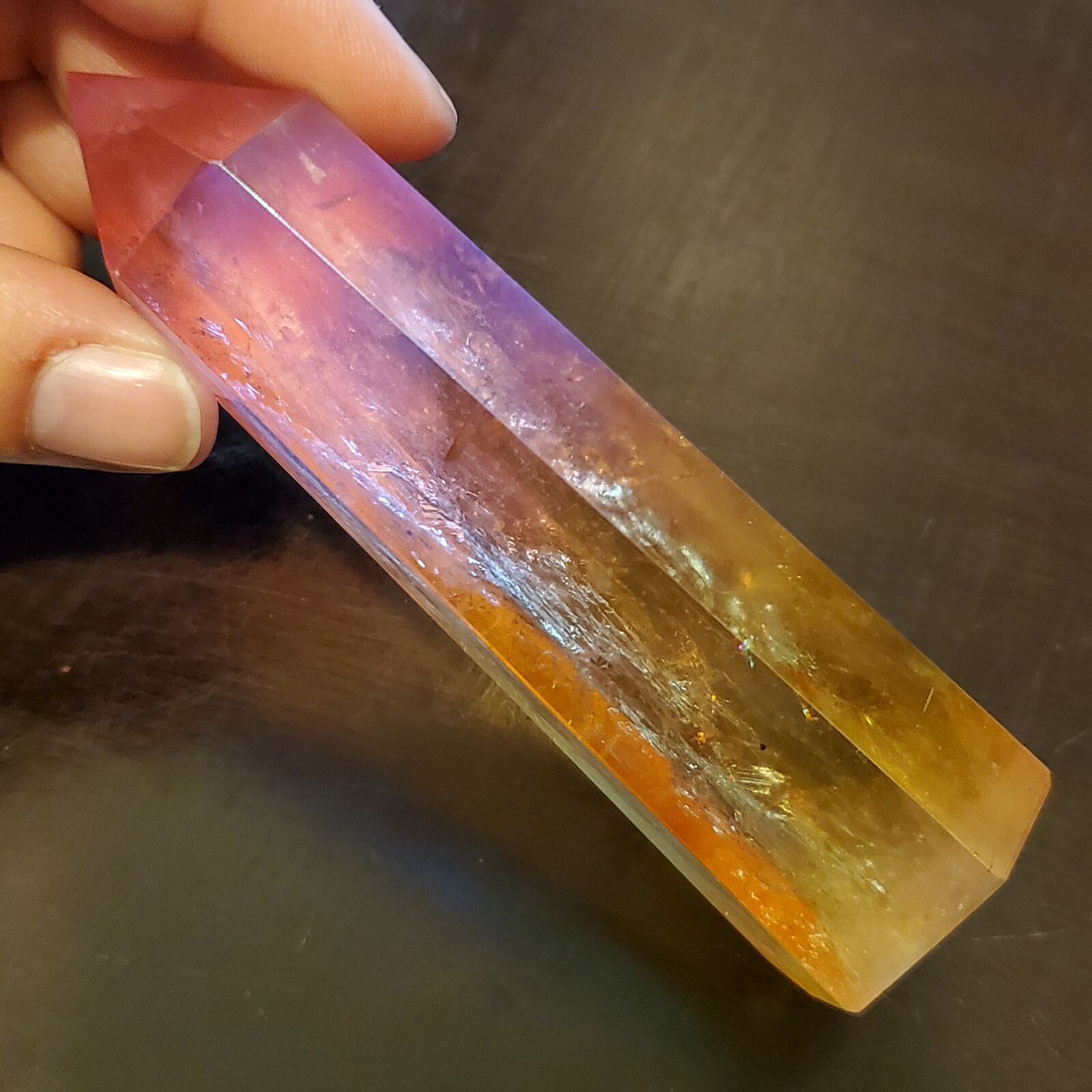 Aura Clear Quartz Crystal Tower 4.02in tall, 132g