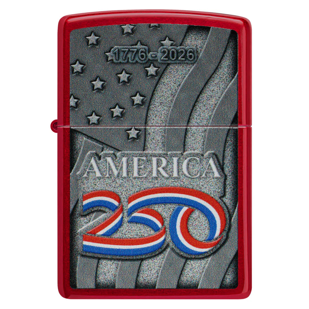 Zippo Windproof Lighter, America 250 Years, USA Flag Design, 47290, New In Box