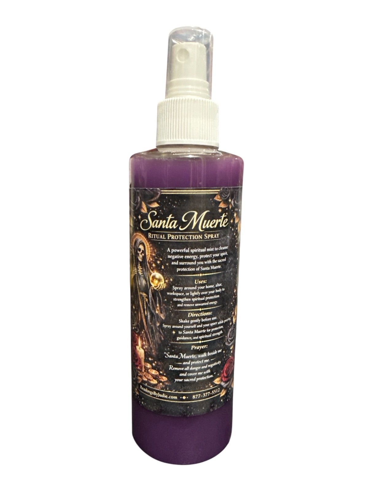 Santa Muerte Ritual Protection Spray – Spiritual Cleansing Aura Mist – Handcraft