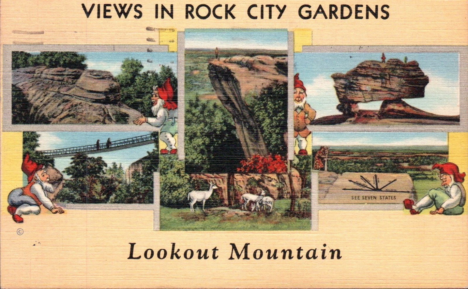 Rock City Gardens Lookout Mountain Georgia Near Chattanooga Tennessee Postcard