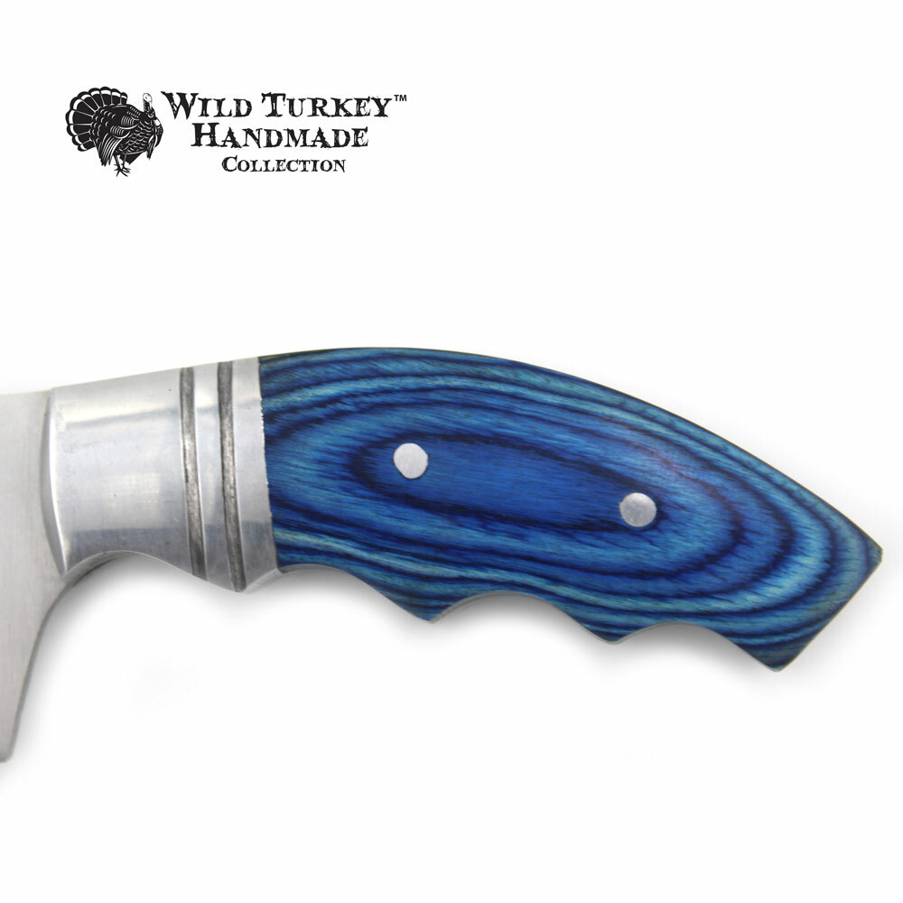 Wild Turkey Handmade Collection Fixed Blade Hunting Knife w/ Leather Sheath