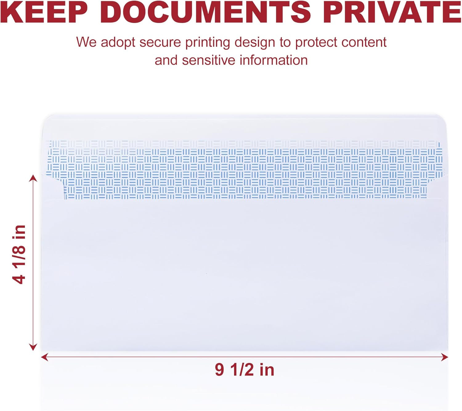 60 Self-Seal #10 Security Envelopes, 4-1/8 x 9-1/2 Inch, 24LB, 60 Pcs
