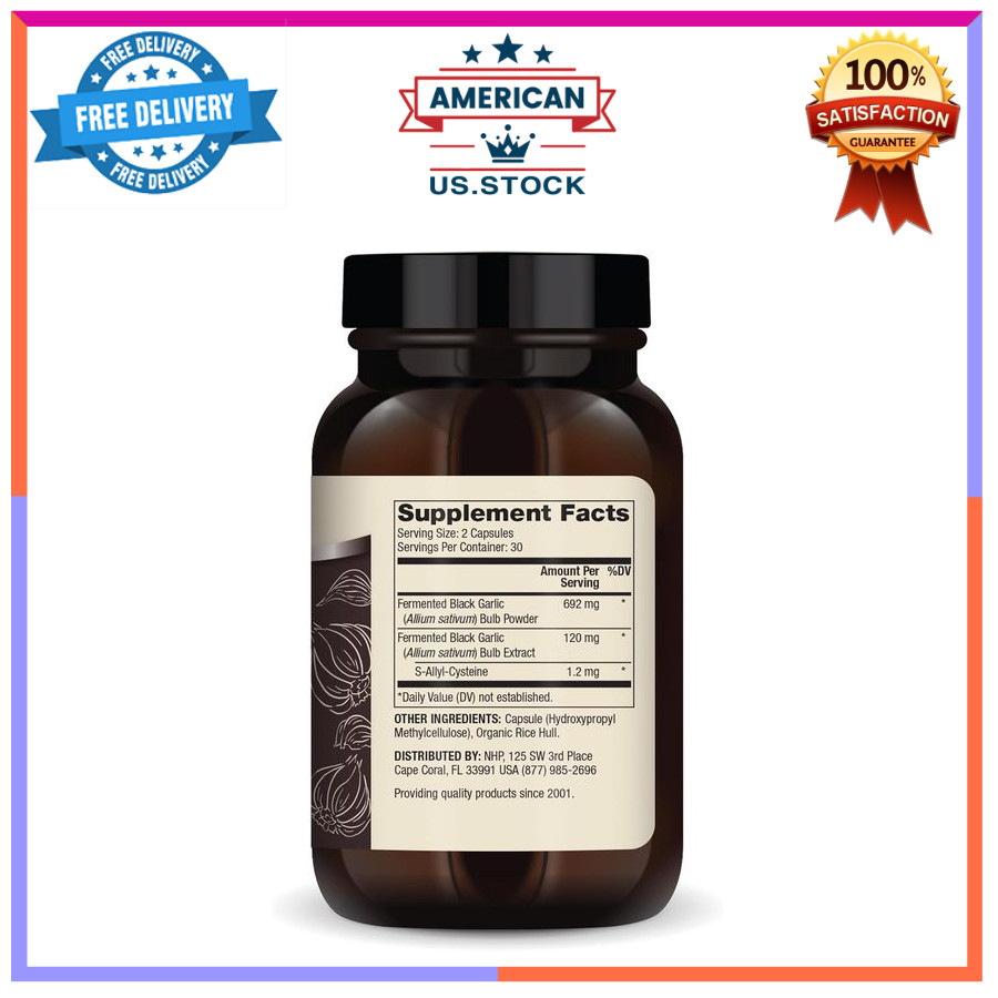Dr Mercola Fermented Black Garlic 60 Capsules Antioxidant S-Allyl-Cysteine Suppl