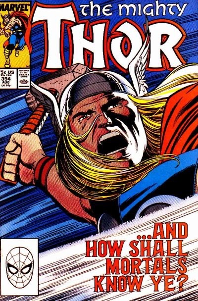Thor #394 F/VF, Direct Marvel Comics 1988 Stock Image