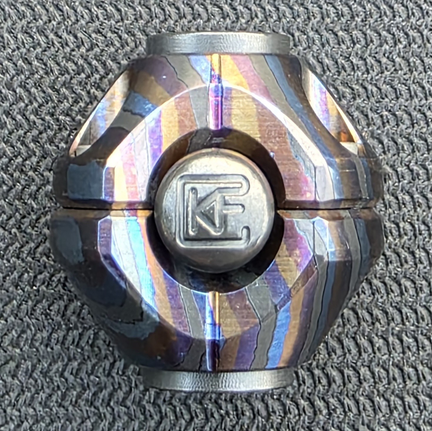 Rare! CKF Custom Knife Factory Copperhead Metalworks ZurcuTi w Zirc CORE Bead 🔥