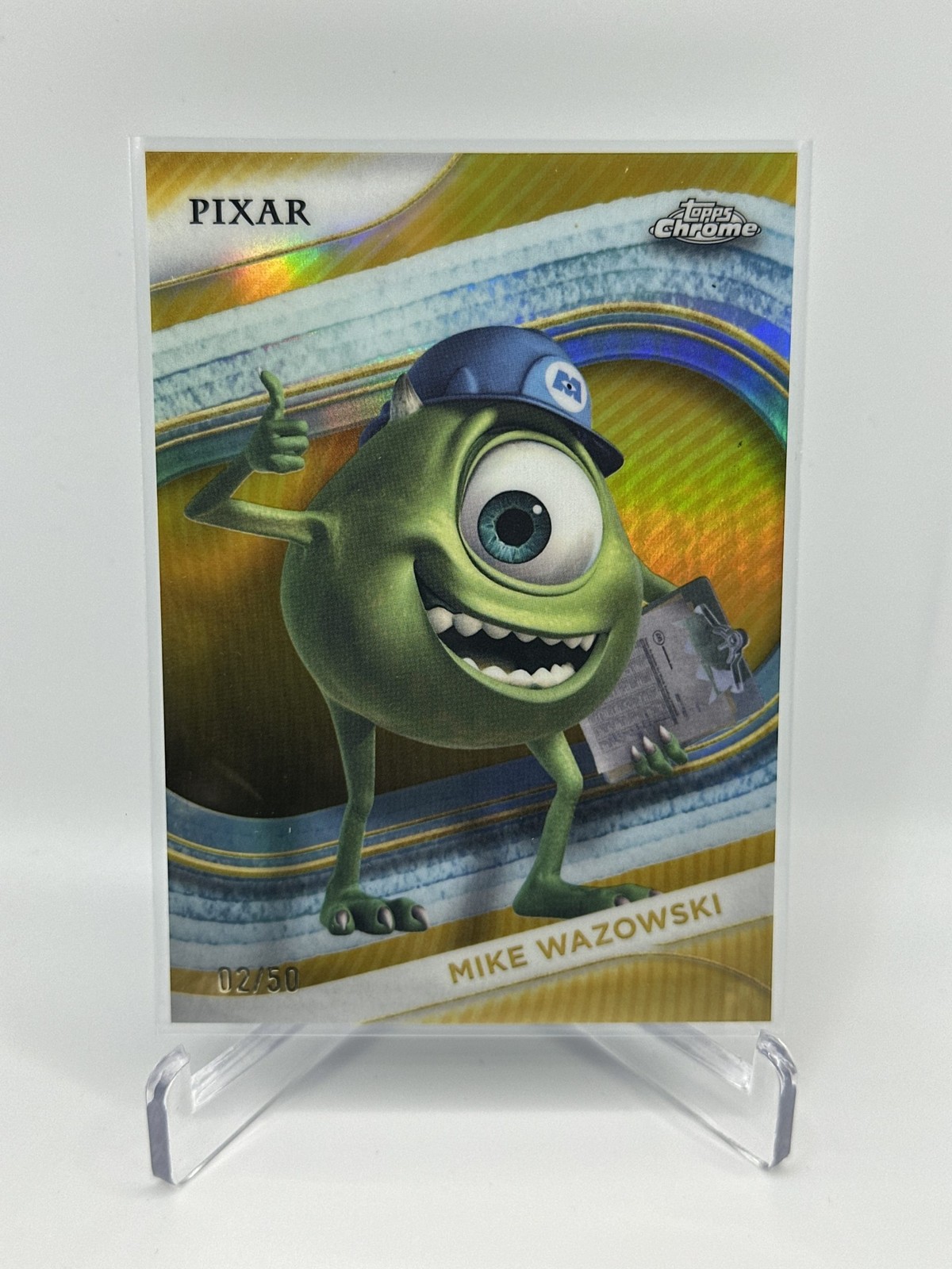 2025 Topps Chrome Disney MIKE WAZOWSKI Monsters, Inc. Gold Refractor /50