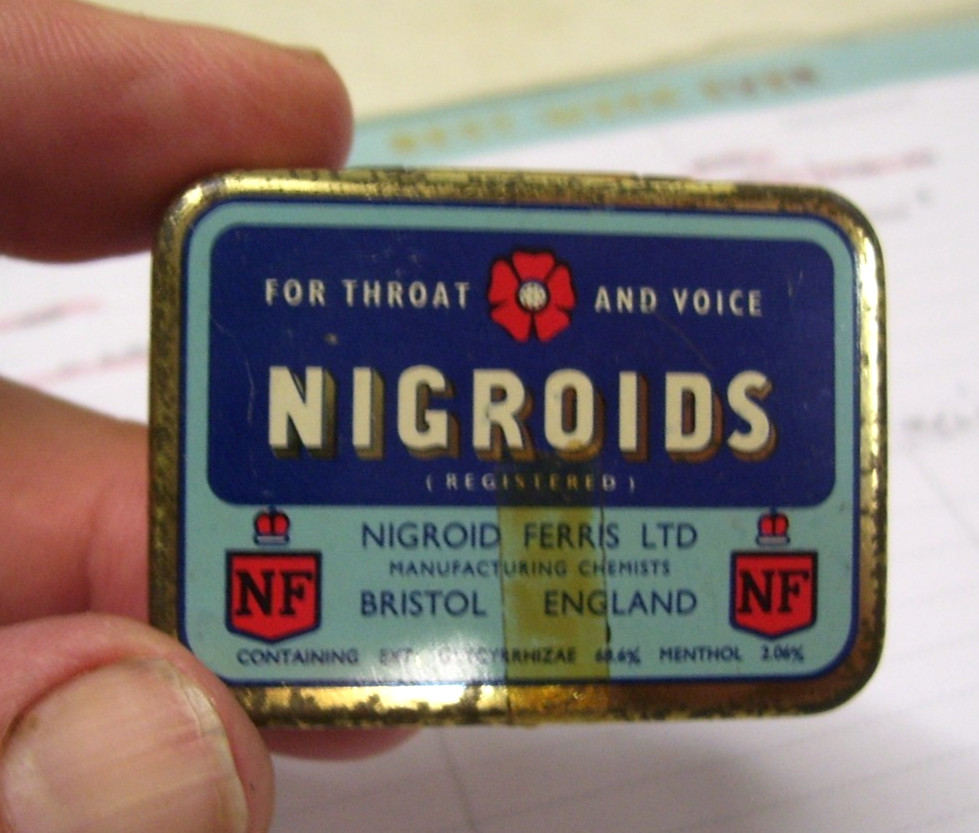 Vintage Ferris & Co. Nigroids Tin Metal Container Empty