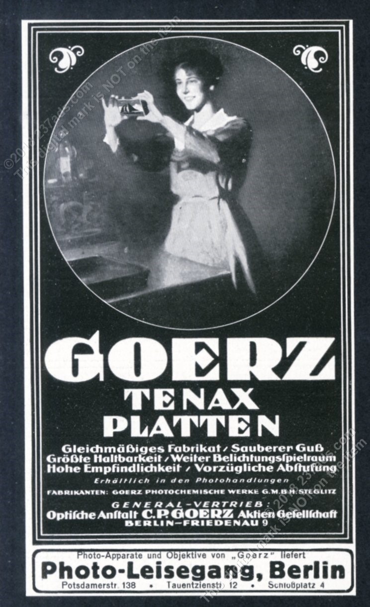 1919 Goerz Tenax Platten camera photo German vintage print ad