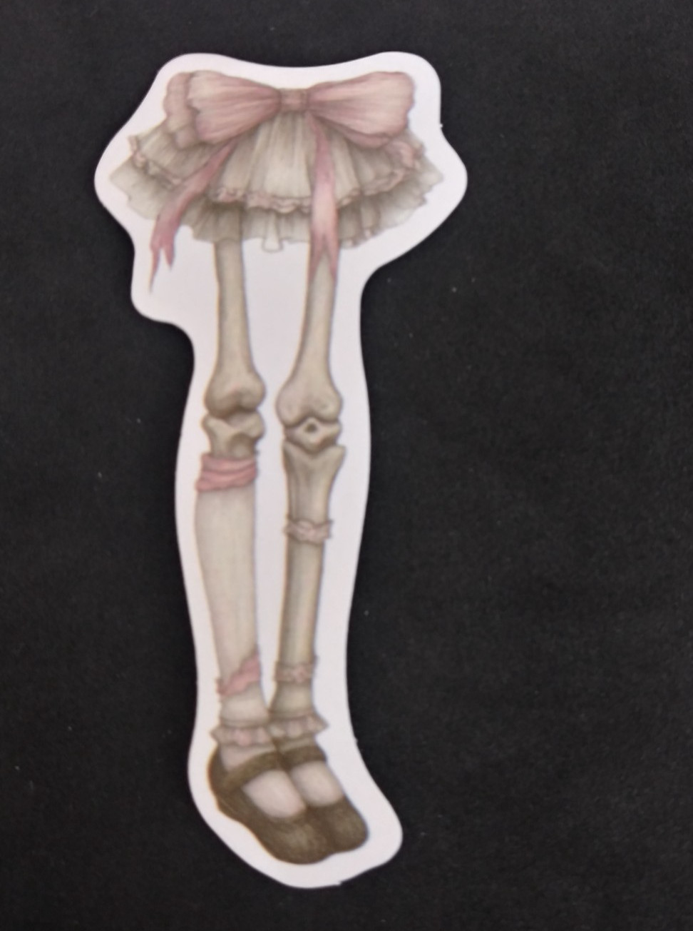 Skeleton Doll Legs Creepy Plush & Doll Sticker 3″ x 1.38″ (Z)