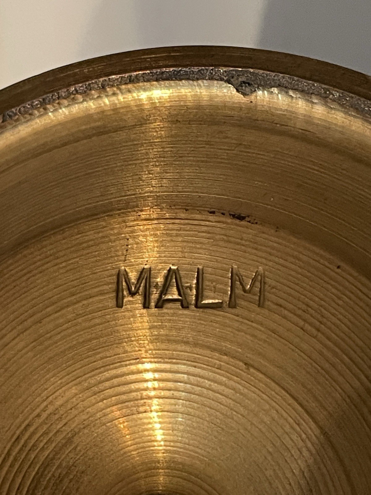 Vintage MALM Sweden Solid Brass Candlestick Holders Pair Mid Century MCM Decor