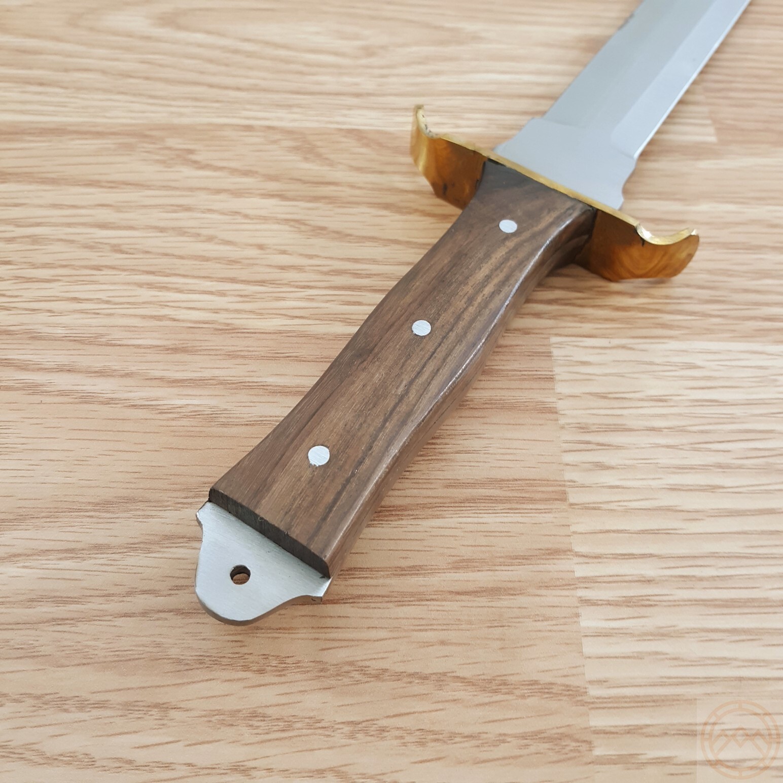 Commando Fixed Knife 6.25″ Stainless Steel Double Edge Dagger Blade Wood Handle
