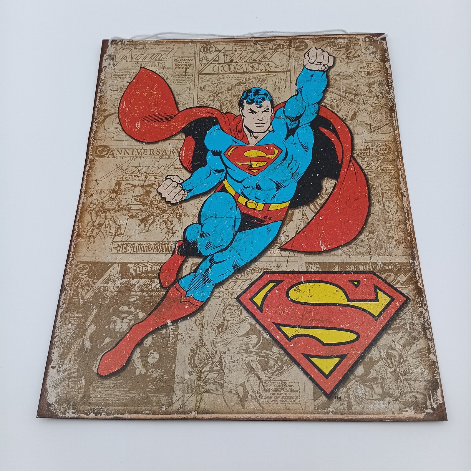 Superman DC Universe Weathered Panel Tin Metal Sign Decor 12.5 X 16