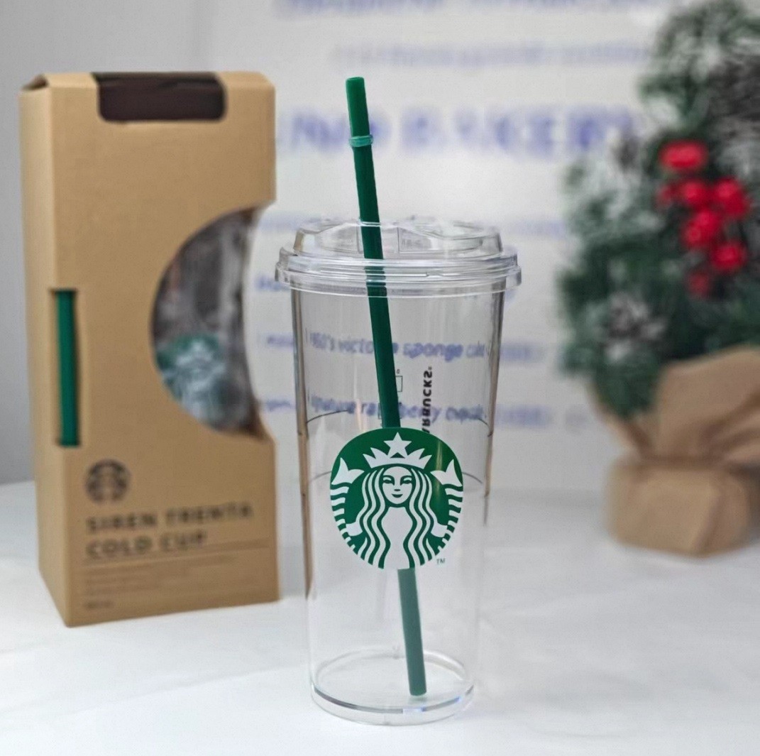 Starbucks Clear Reusable Cold Cup Tumbler with Lid & Straw, 3 Sizes Available
