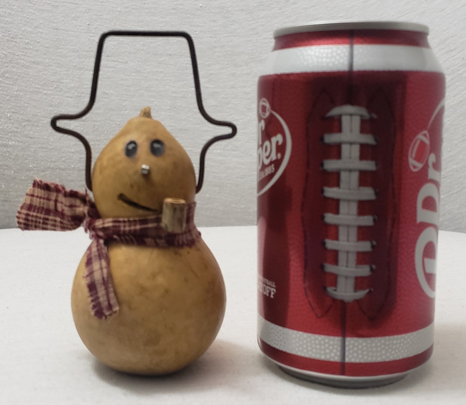 Meadowbrooke Rustic Dried Gourd Snowman Figure w/ Scarf Pipe Christmas Folk Art