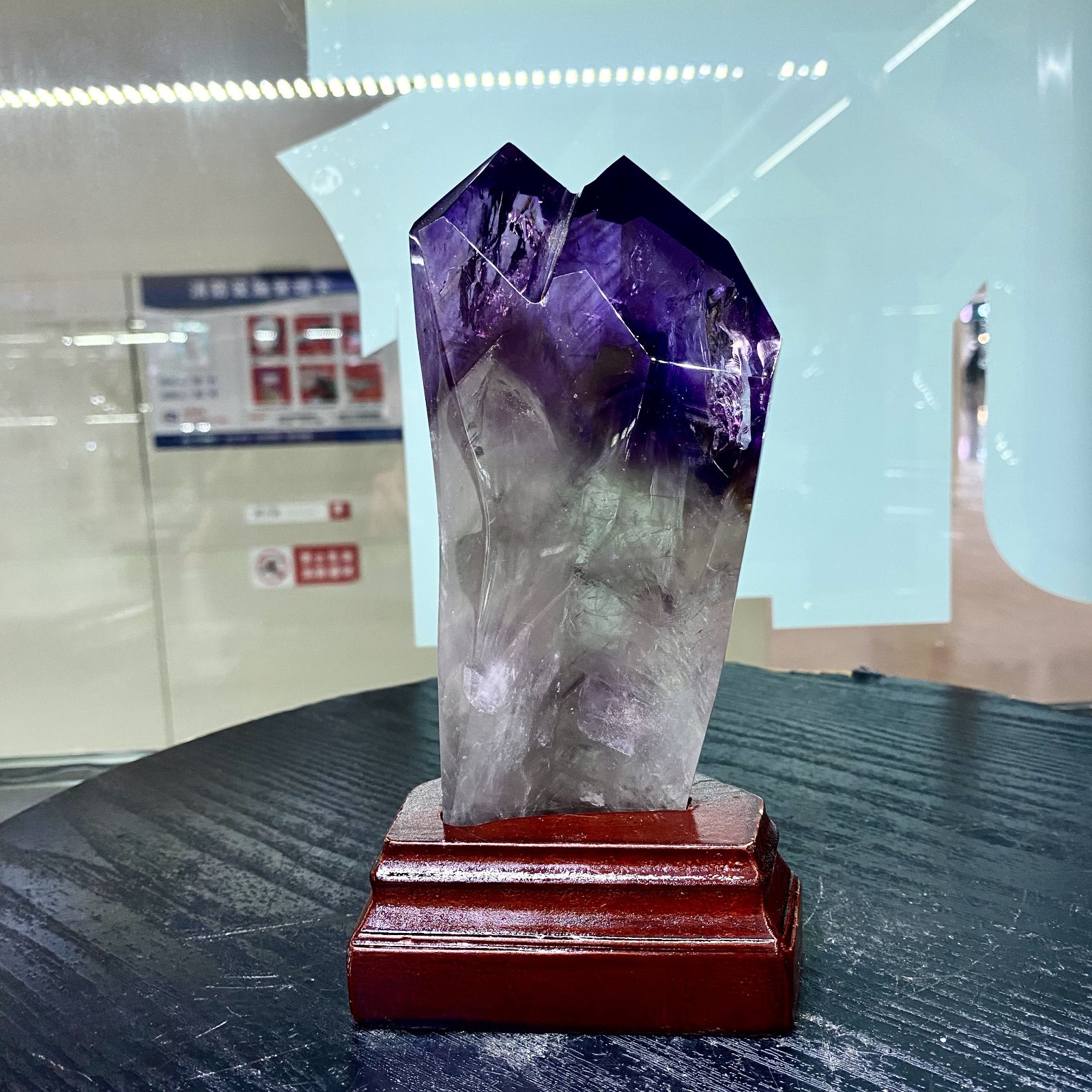 1.4LB Natural Amethyst Quartz obelisk Crystal Wand Point Specimen Healing