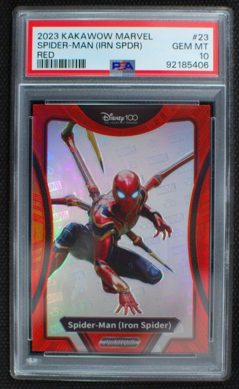 🌟 SPIDER MAN – 2023 Kakawow Disney 100 Marvel RED Refractor SP /75 – GEM PSA 10