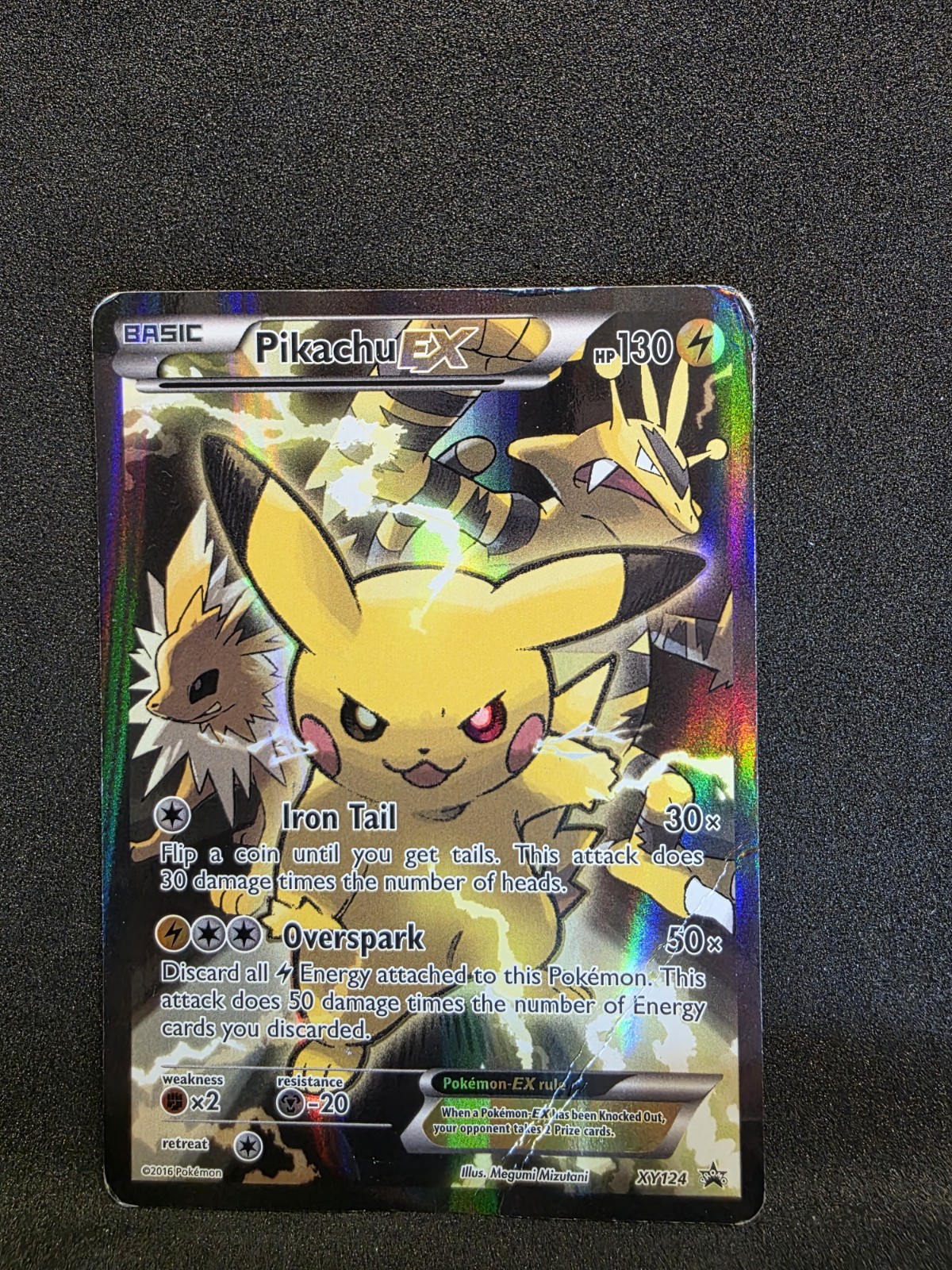 Pokemon TCG – Black Star Promo – Pikachu EX XY124 Holo: HP+ (CREASE)