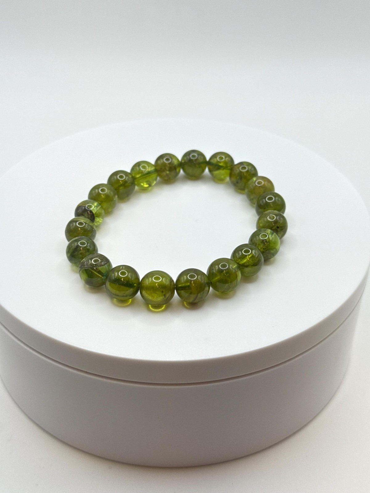 Green Peridot Beaded Bracelet | August Birthstone, Healing Crystal