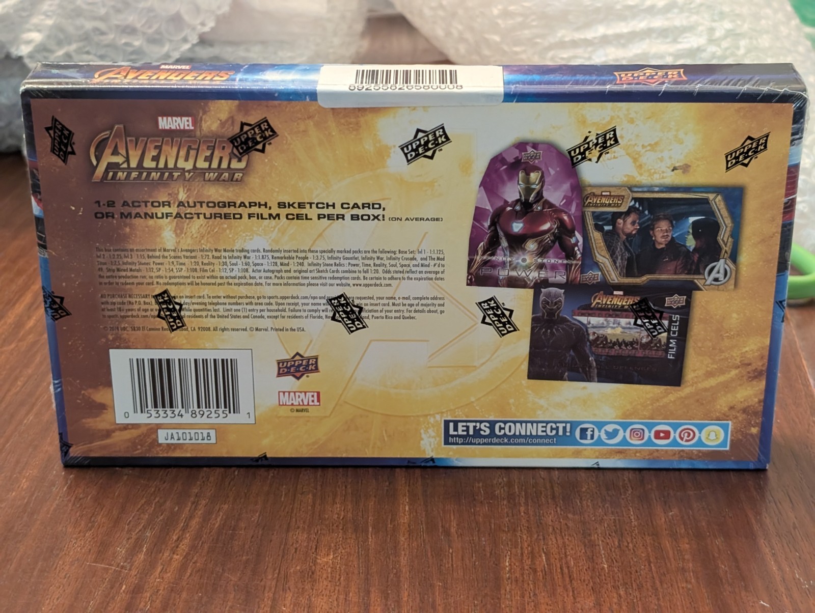 2018 Upper Deck Marvel Avengers Infinity War Factory Sealed Hobby Box w 9 Packs