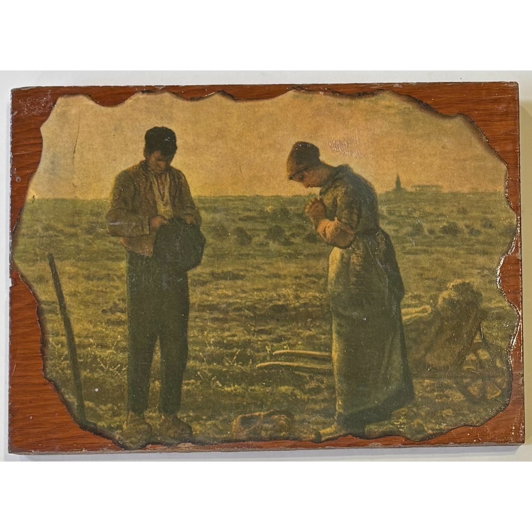 Vintage Farmer & Wife Pray For Rain Wood Plaque Farm Harvest Wooden Americana