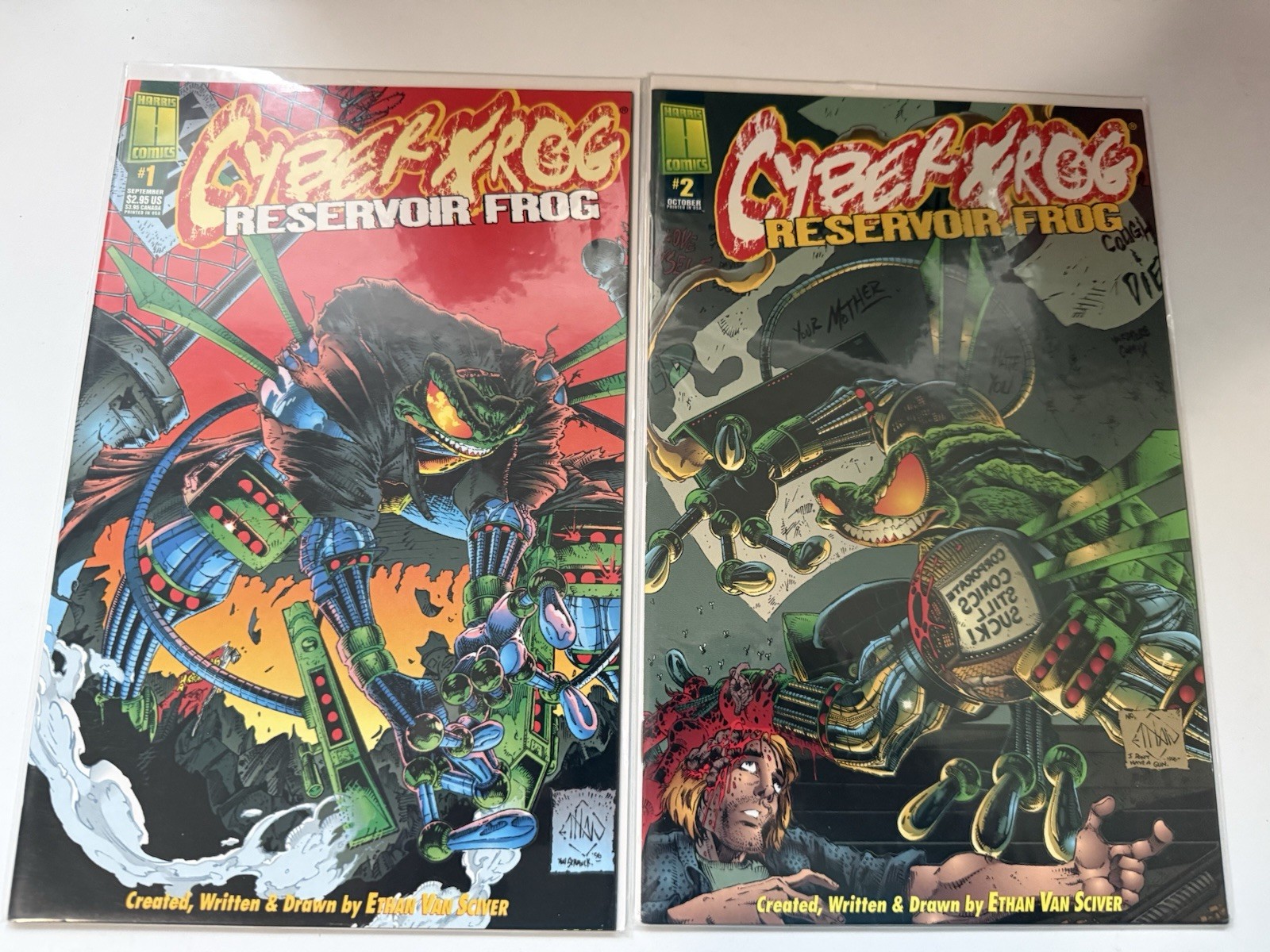 Cyberfrog Reservoir Frog #1 & 2 Rare Ethan Van Sciver Variant Covers 1996