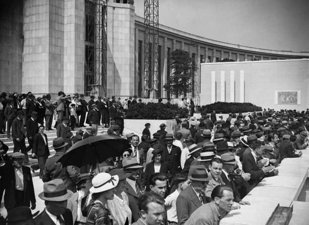 Crowd Trocadero at Universal Exhibition Paris May 25 1937 Old Photo 2