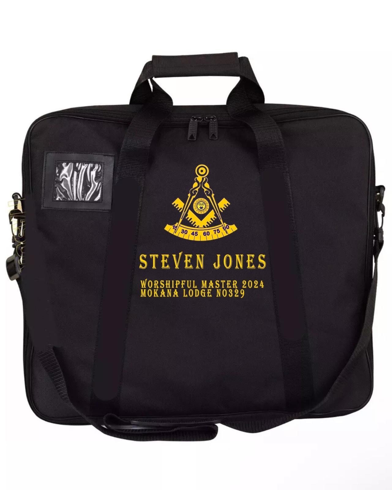 Masonic Hand Embroidered Customize Past Master Masonic Apron Case with Handle
