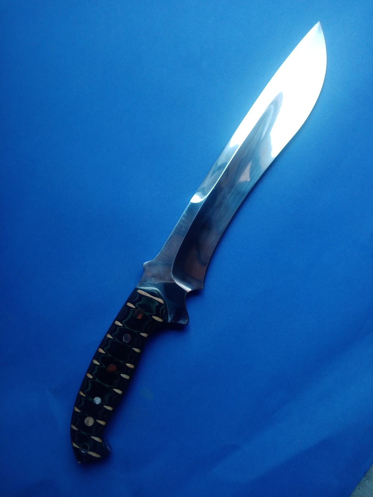 Custom Handmade Carbon Steel Hunting w/Leather Cover