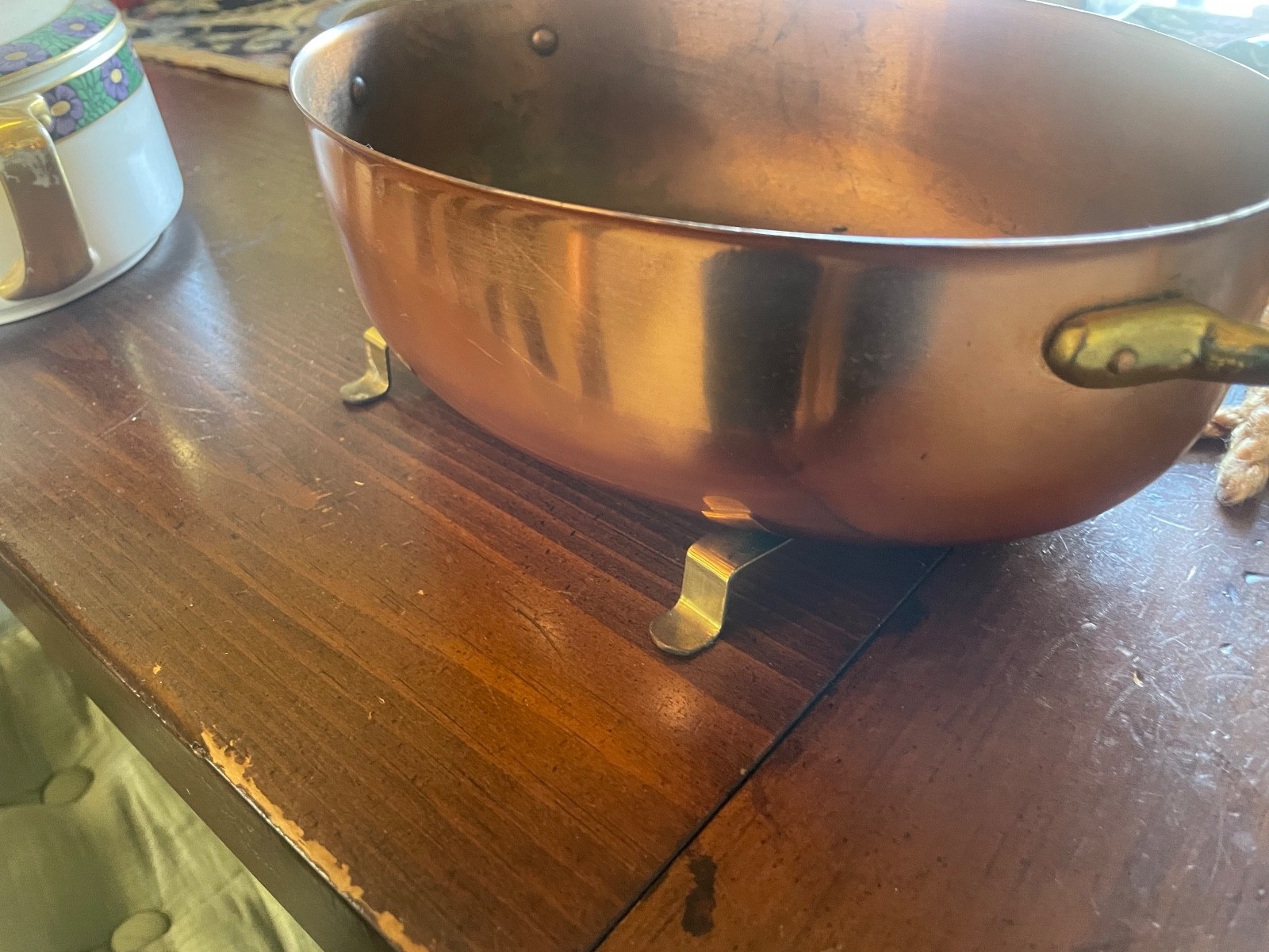 Oval Copper Serving Casserole Dish Holder Only – 9 7/8 x 6 7/8 “dish fits in