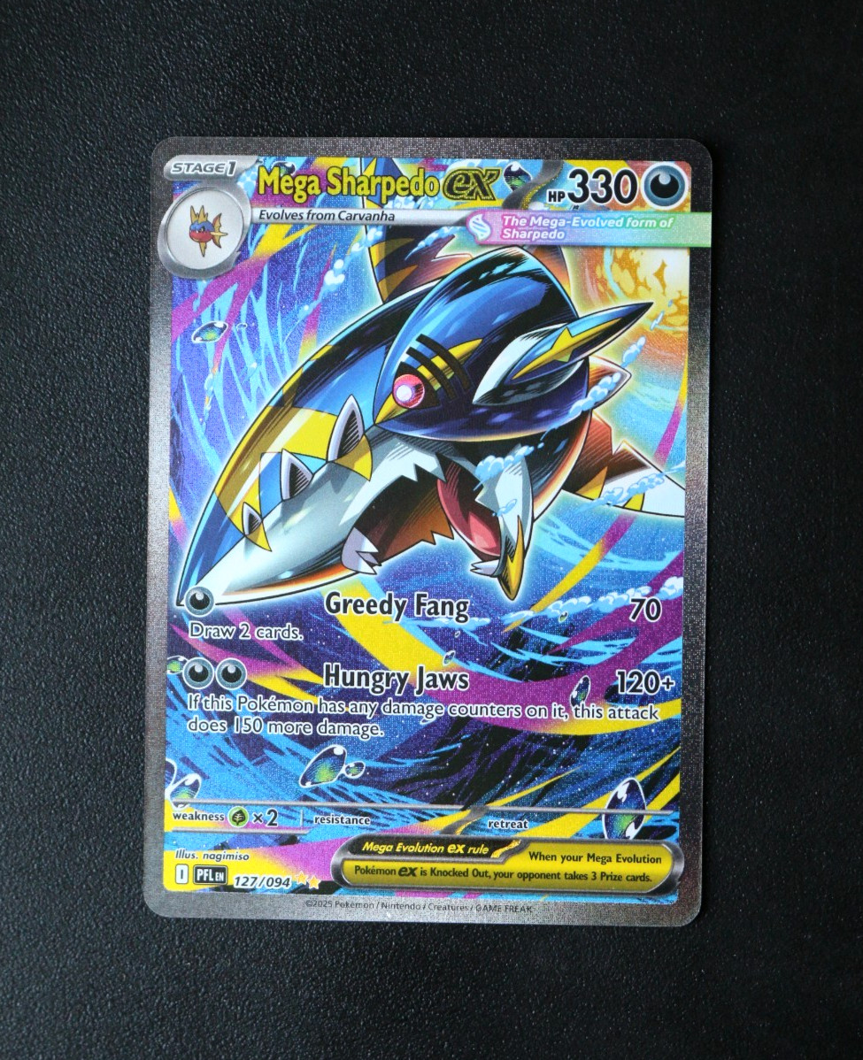 Pokémon Card TCG – Mega Sharpedo EX 127/094 – Phantasmal Flames – SIR – NM ⭐