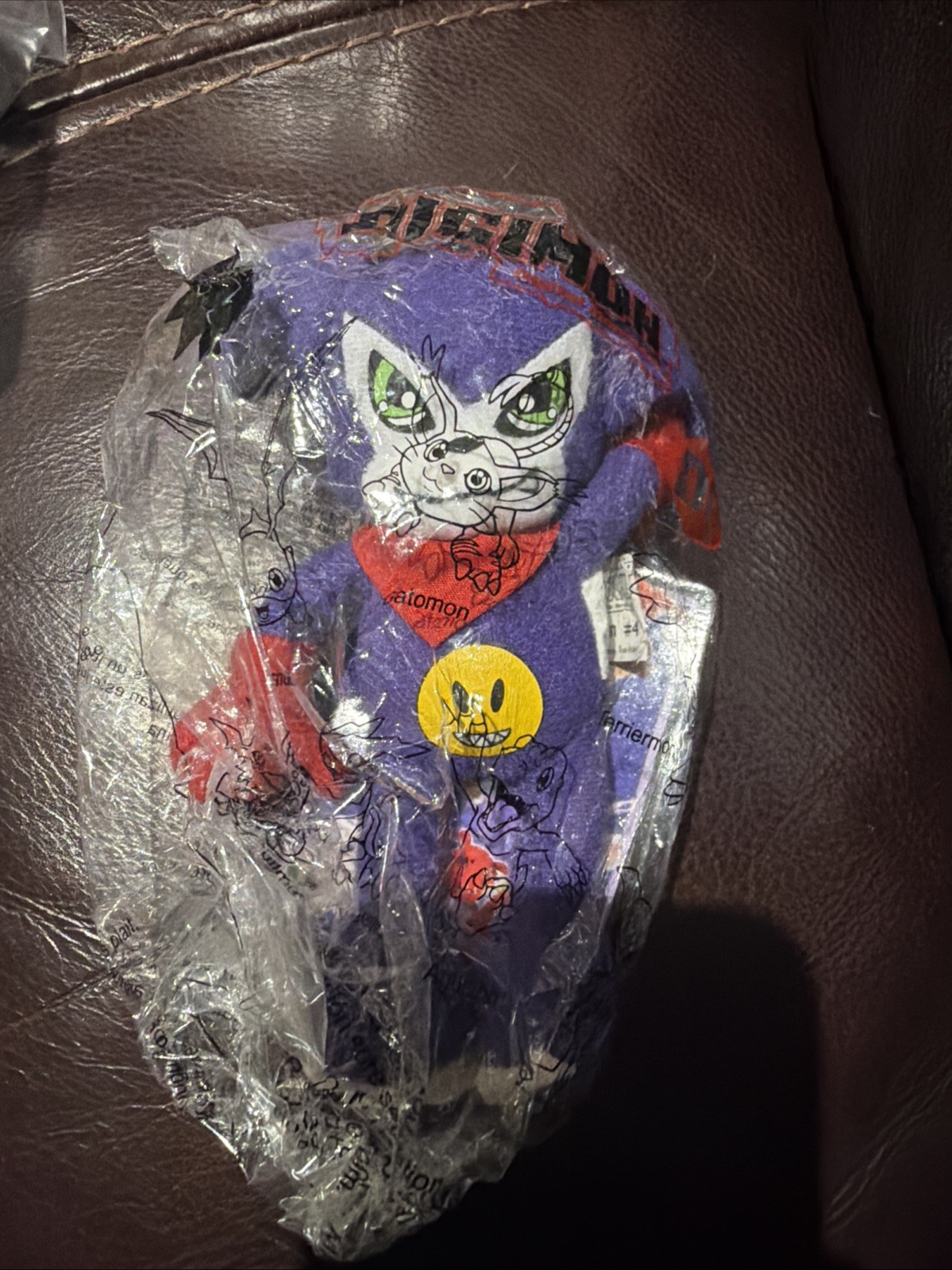 Digimon Impmon #4 plushie and trading card, DQ Dairy Queen, new in Package, 2002
