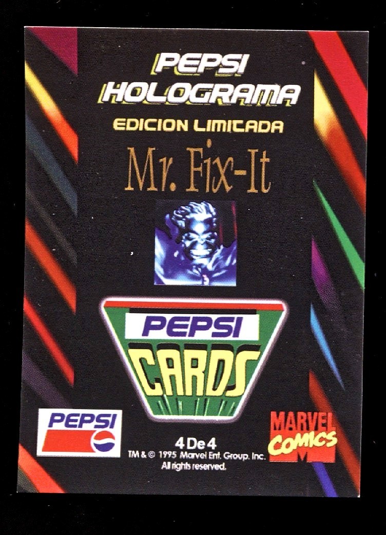 1994 Marvel Pepsi Unlicensed Proxy Set 1-4 Spider-Man Hulk Quicksilver Surfer