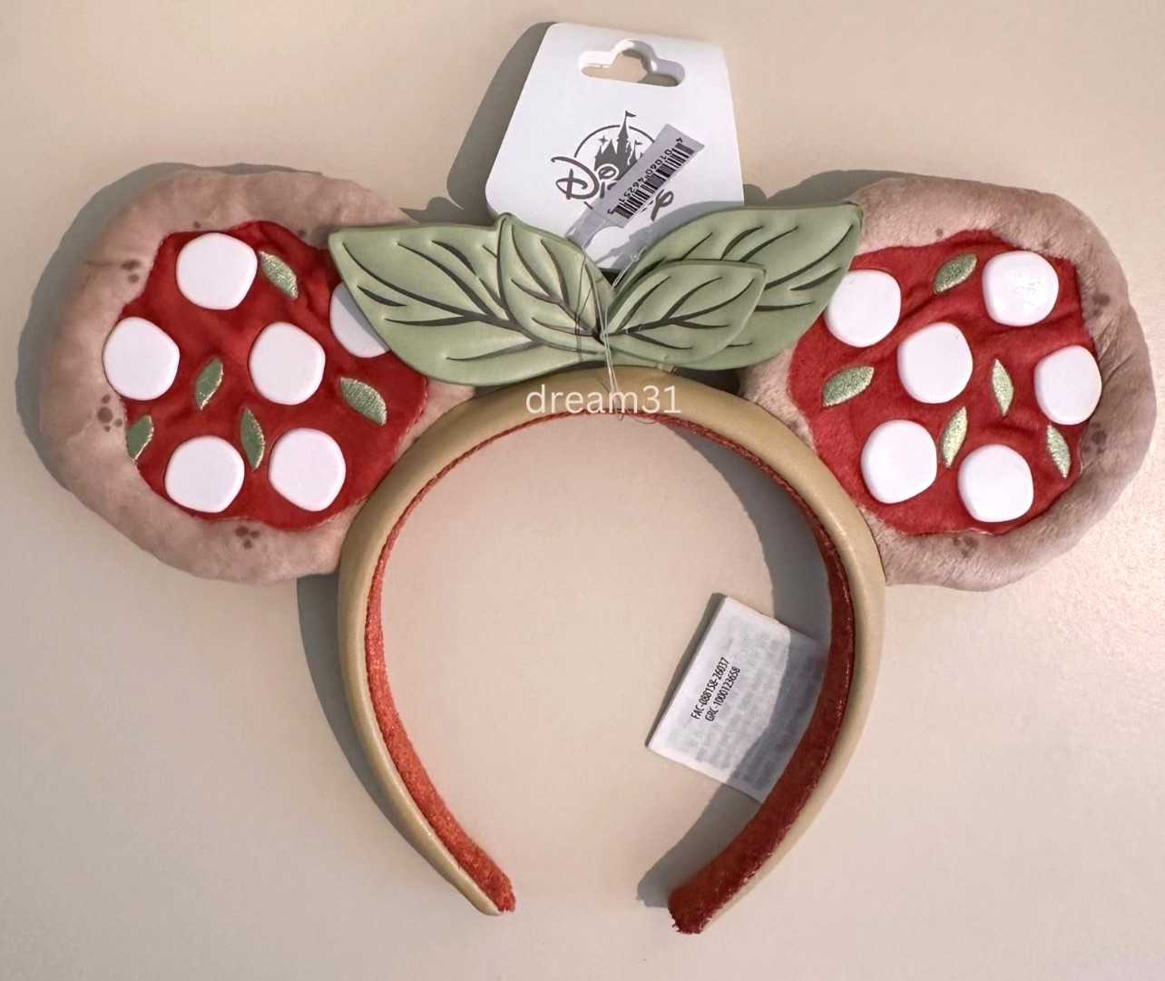 BNWT Disney Parks Epcot World Showcase Italy Pizza Minnie Mouse Ears Headband