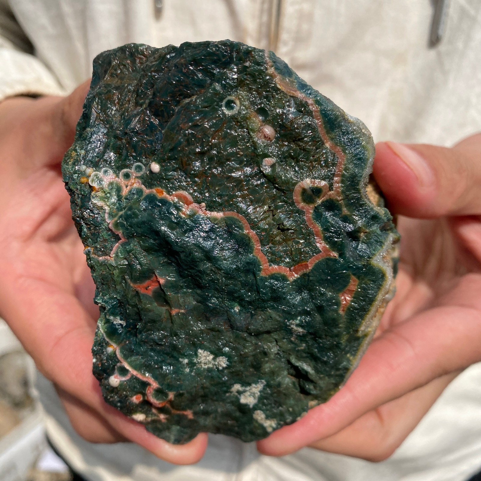 1.4lb Natural green ocean jasper raw stone crystal rough mineral specimen