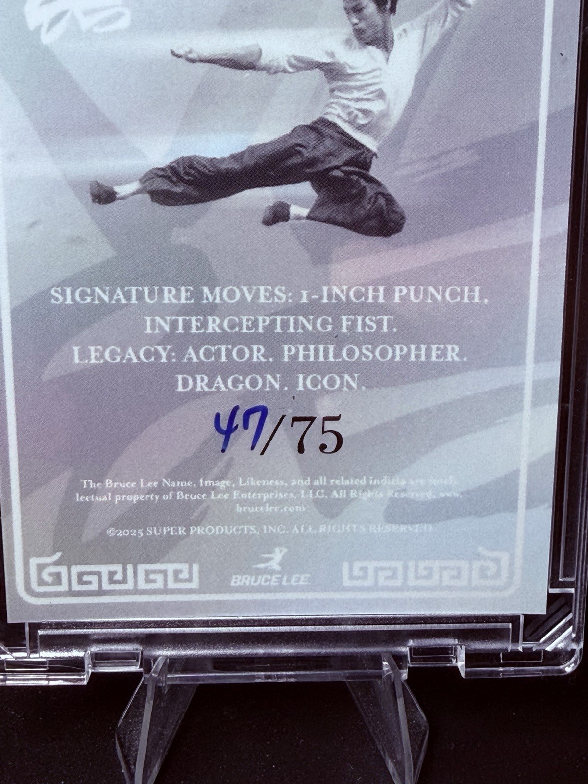 2025 Keepsake Edition Bruce Lee Red Cracked Ice Signature Moves #PC-1, 47/75