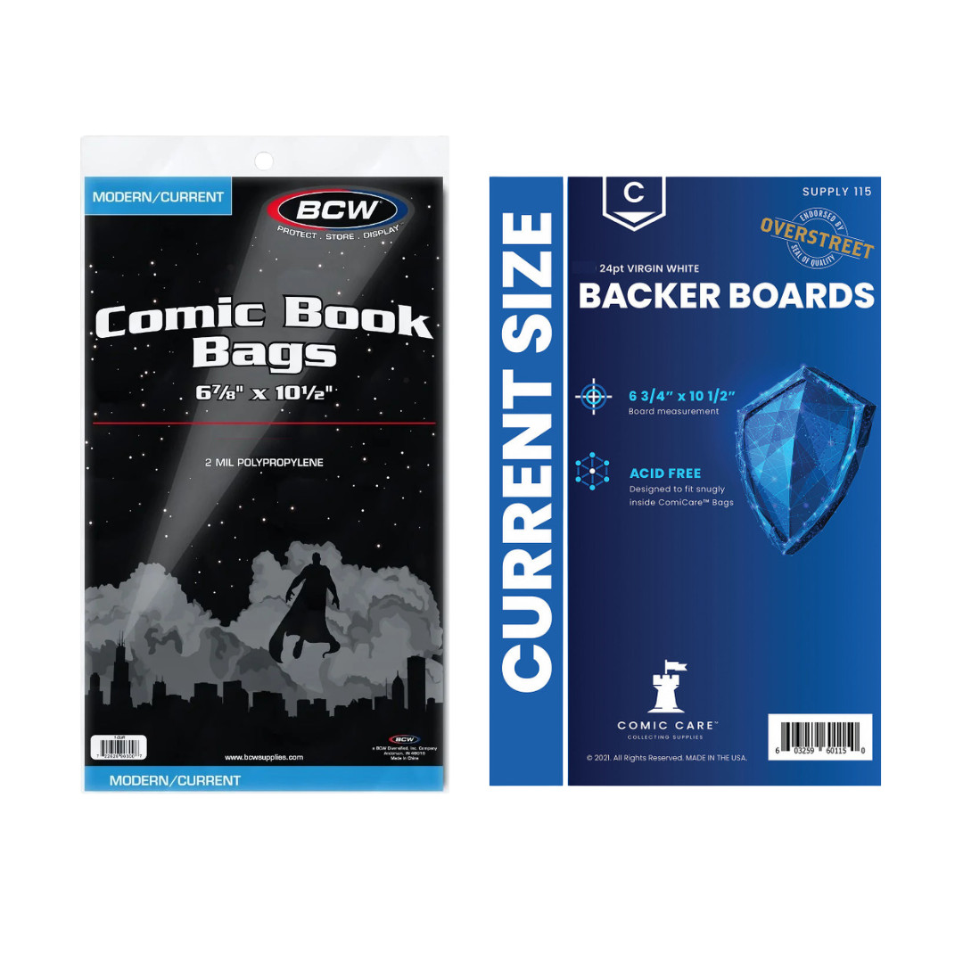 10 BCW Comic Book Bags (Modern/Current) and Boards ComicCare Acid Free Archival