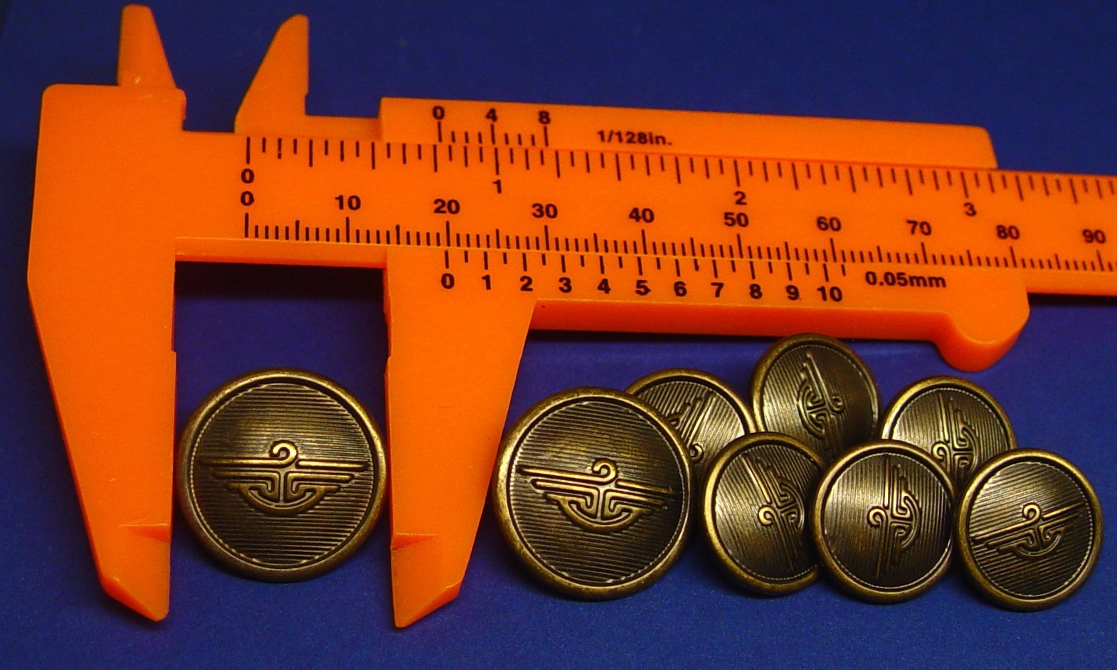 DOCKERS replacement buttons 8 dark bronze metal buttons Good Used Condition